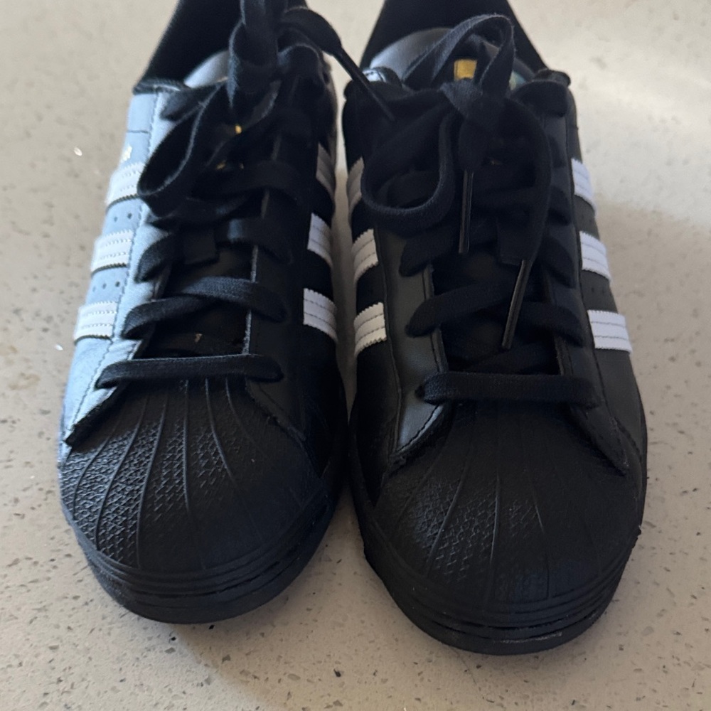 Adidas Superstar Black with White Stripes